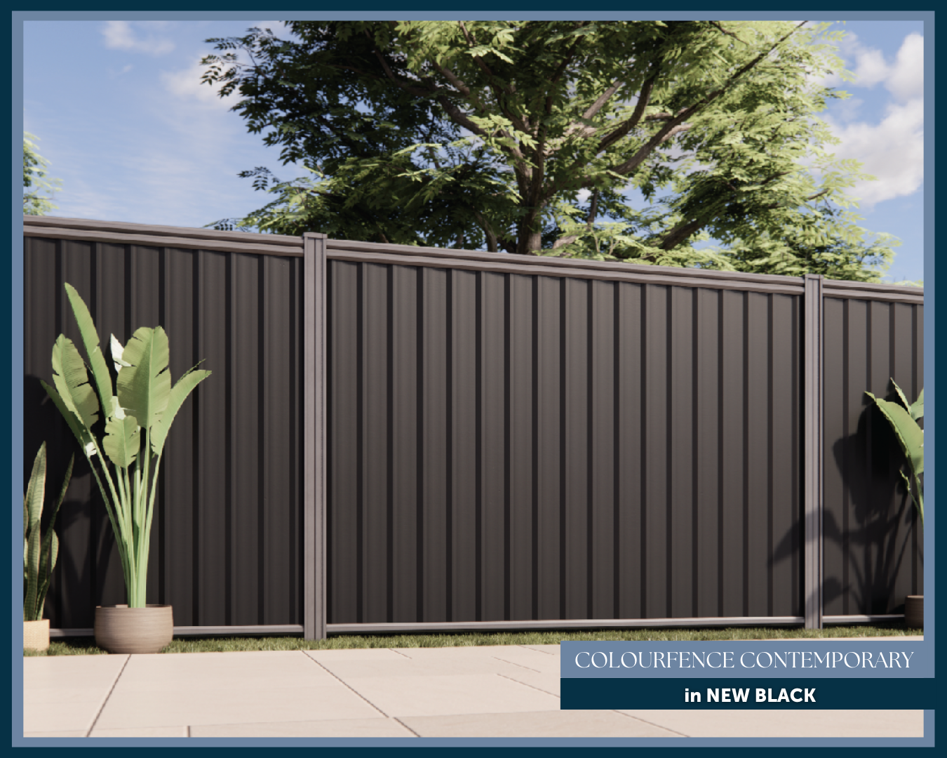 The Black Contemporary Fence with Grey Rail