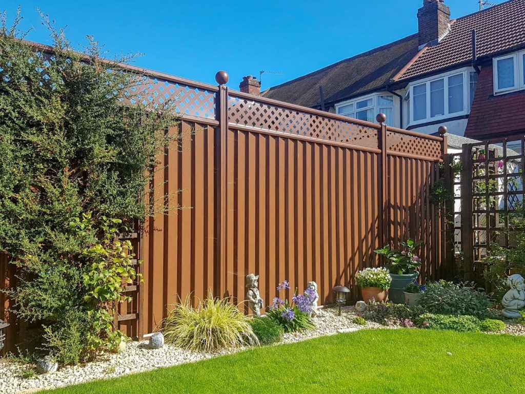 brown colourfence metal fence 