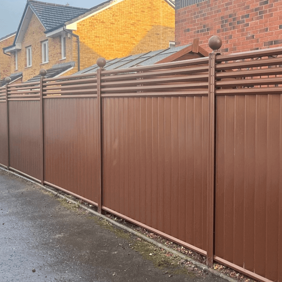 Brown Ball Cap Contemporary Fence