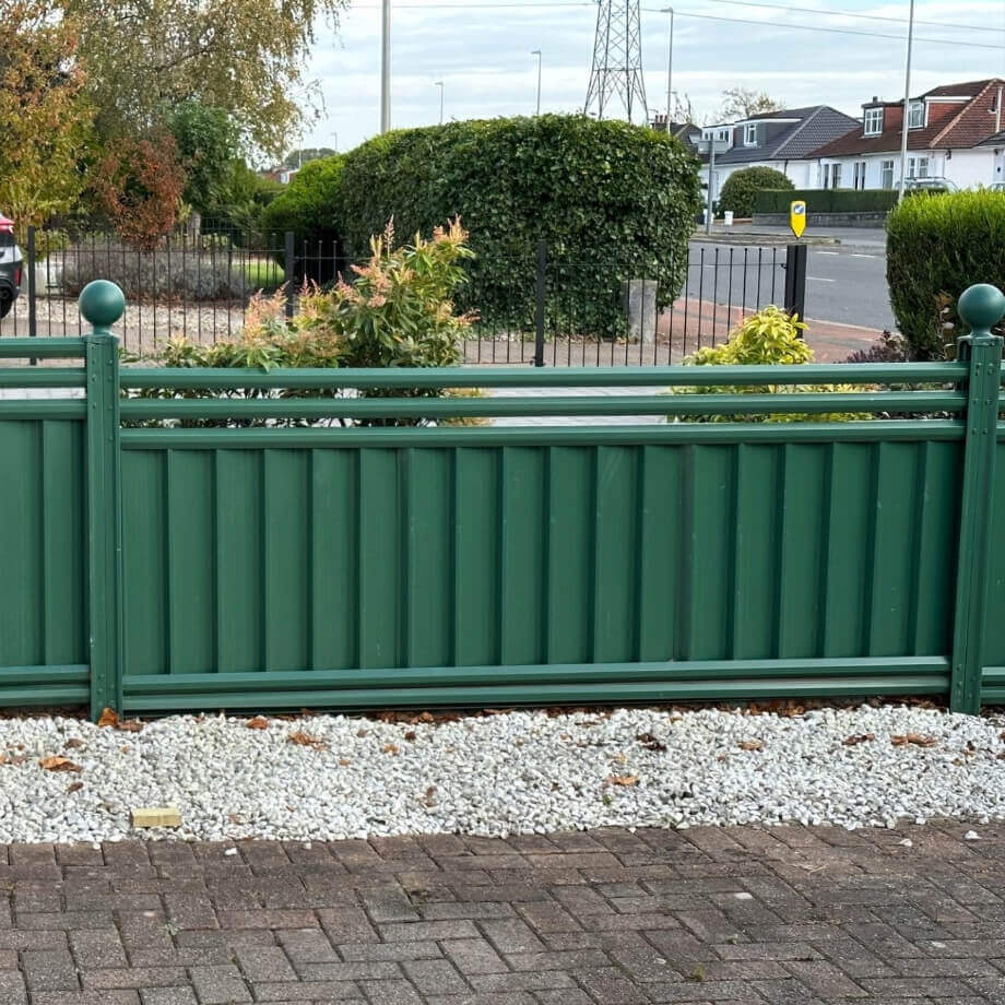 Green Ball Cap Contemporary Fence