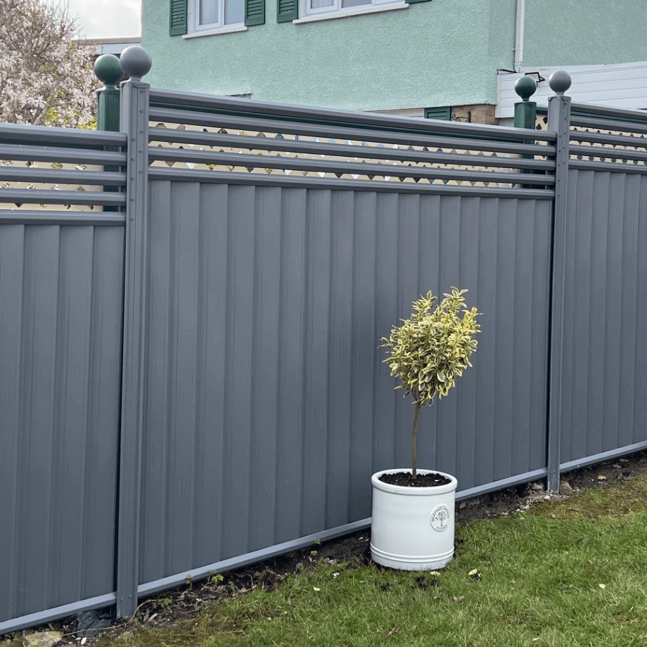 Grey Ball Cap Contemporary Fence