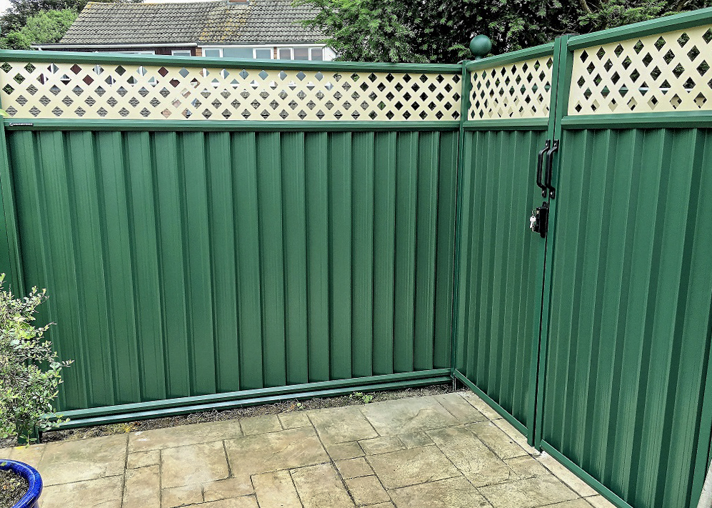 green ColourFence gate for home security prevent burglary