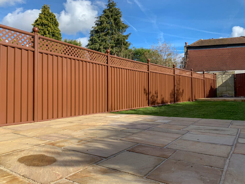Brown metal fence on Patio