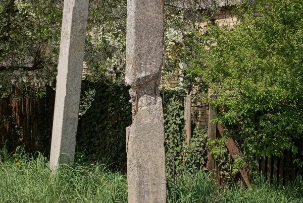degraded concrete fence posts