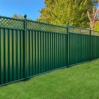 ColourFence Green Trellis with Ball Caps