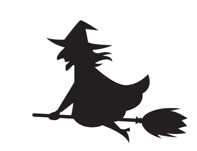 witch on broomstick